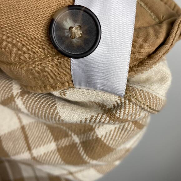 Everlane The Oversized Shirt Jacket Camel‎ Plaid Shacket 100% Cotton Size Small - Picture 12 of 12